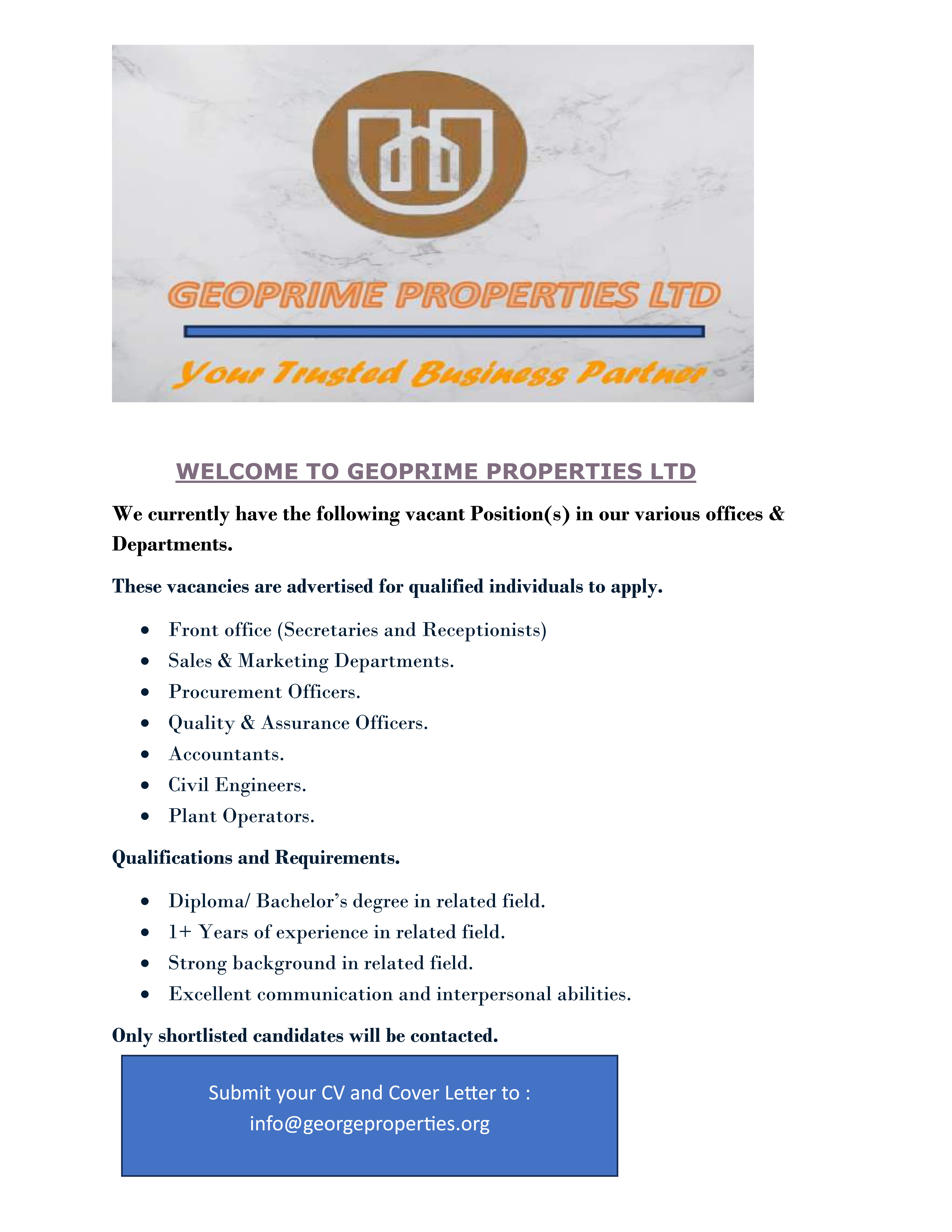 WELCOMME TO GEORGE PROPERTIES logo TO POST_001